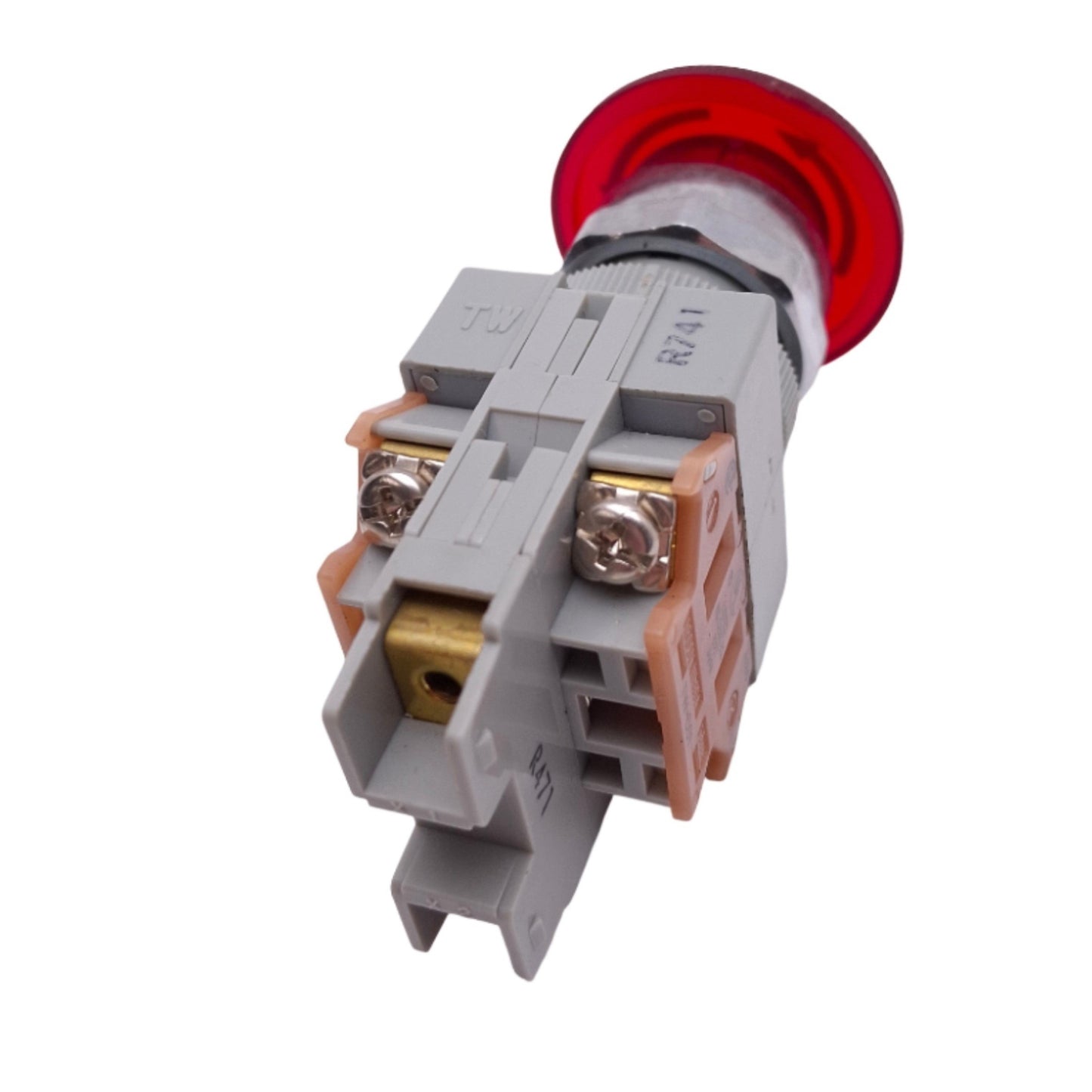 Used IDEC AVW402-R Red Illuminated Push/Twist E-Stop Switch, ø22mm, 2NC, 600V 10A Max