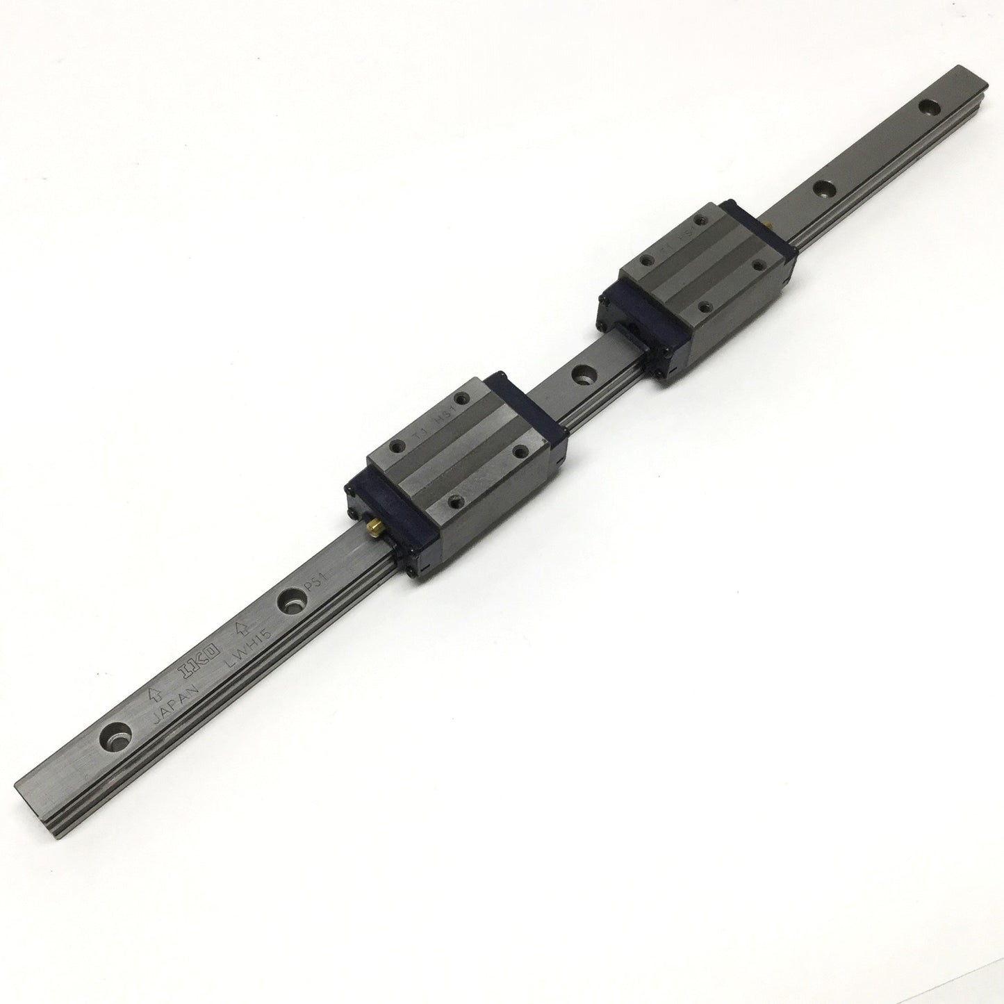 Used IKO LWHD 15 Linear Way Ball Bearing Block Carriages (x2) on 415mm Guide Rail
