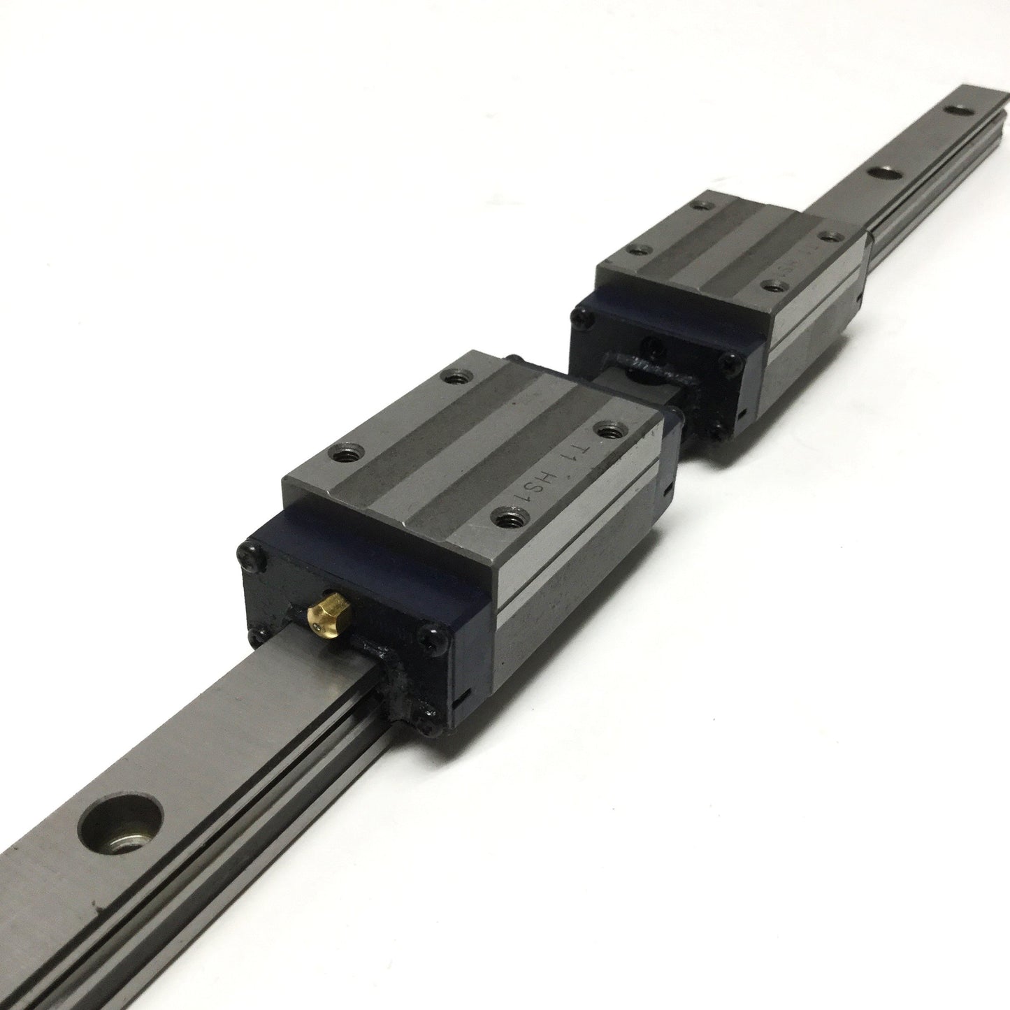 Used IKO LWHD 15 Linear Way Ball Bearing Block Carriages (x2) on 415mm Guide Rail