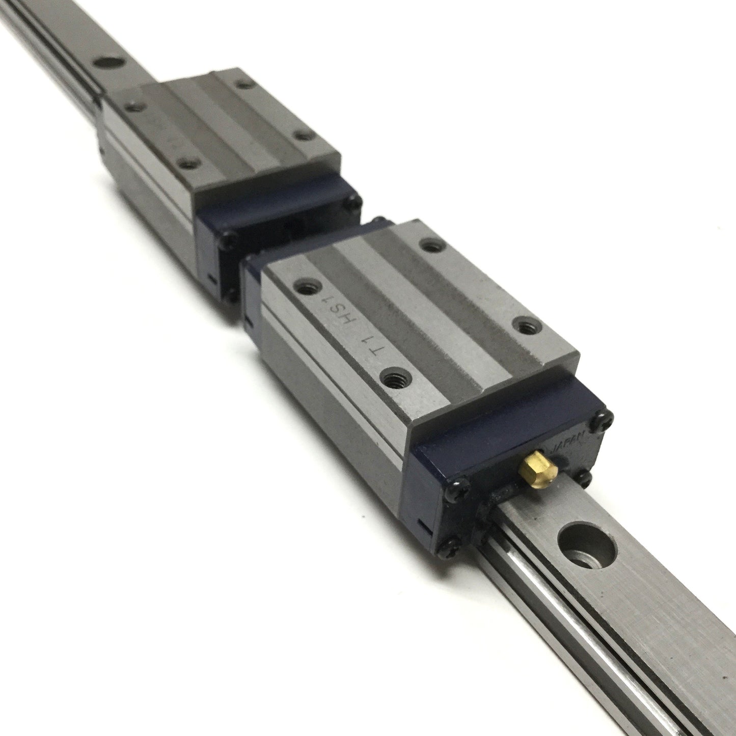 Used IKO LWHD 15 Linear Way Ball Bearing Block Carriages (x2) on 415mm Guide Rail