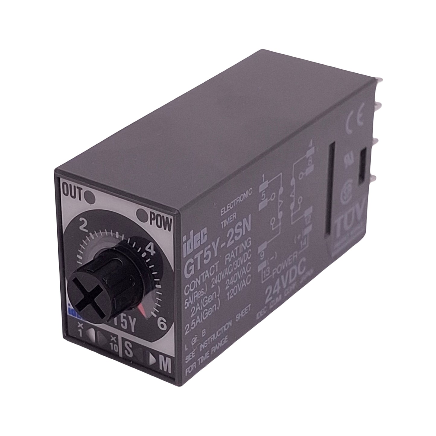 Used Idec GT5Y-2SN6D24 Miniature ON-Delay Timer, DPDT 5A, 6s/60s/6m/60m, 24VDC