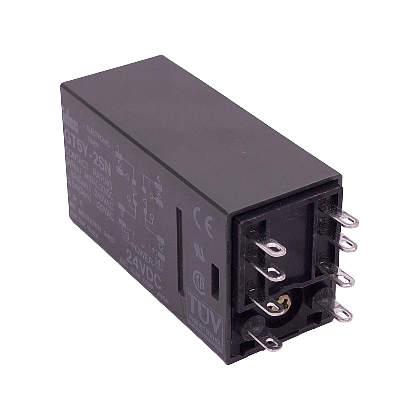 Used Idec GT5Y-2SN6D24 Miniature ON-Delay Timer, DPDT 5A, 6s/60s/6m/60m, 24VDC
