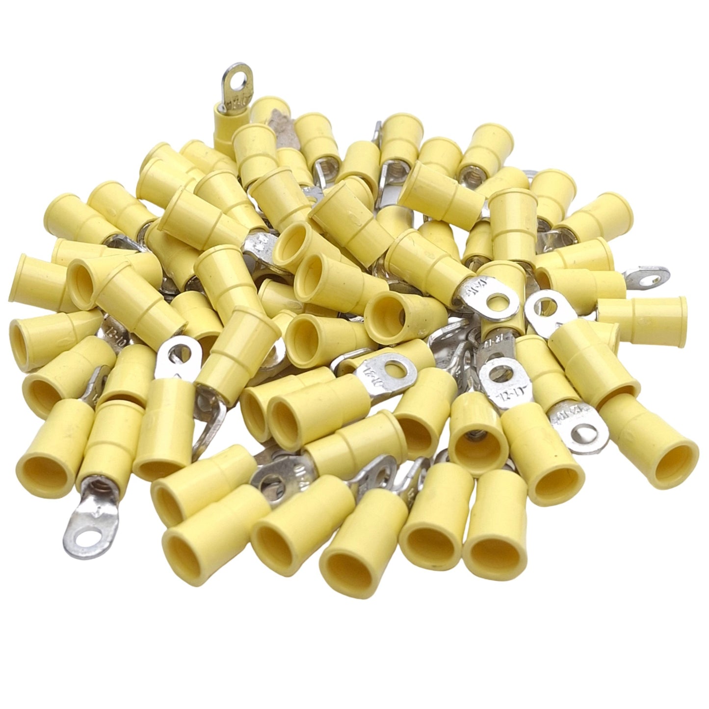 New – Open box Lot of 70 3M 13-6S-NB Vinyl-Insulated Ring Terminal 12-10AWG Wire, #6 Stud Size