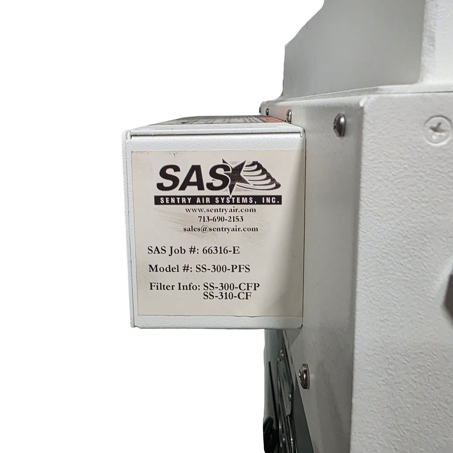 Used Sentry Air Systems SS-300-PFS Portable Floor Sentry Fume Extractor 350CFM 115VAC