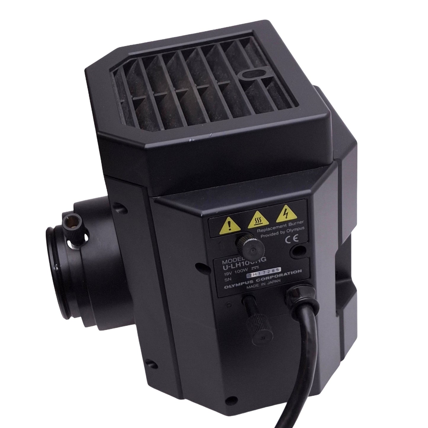 Used Olympus U-LH100HG Mercury Fluorescence Light Source, 19VDC, 100W Max, ø1.5in