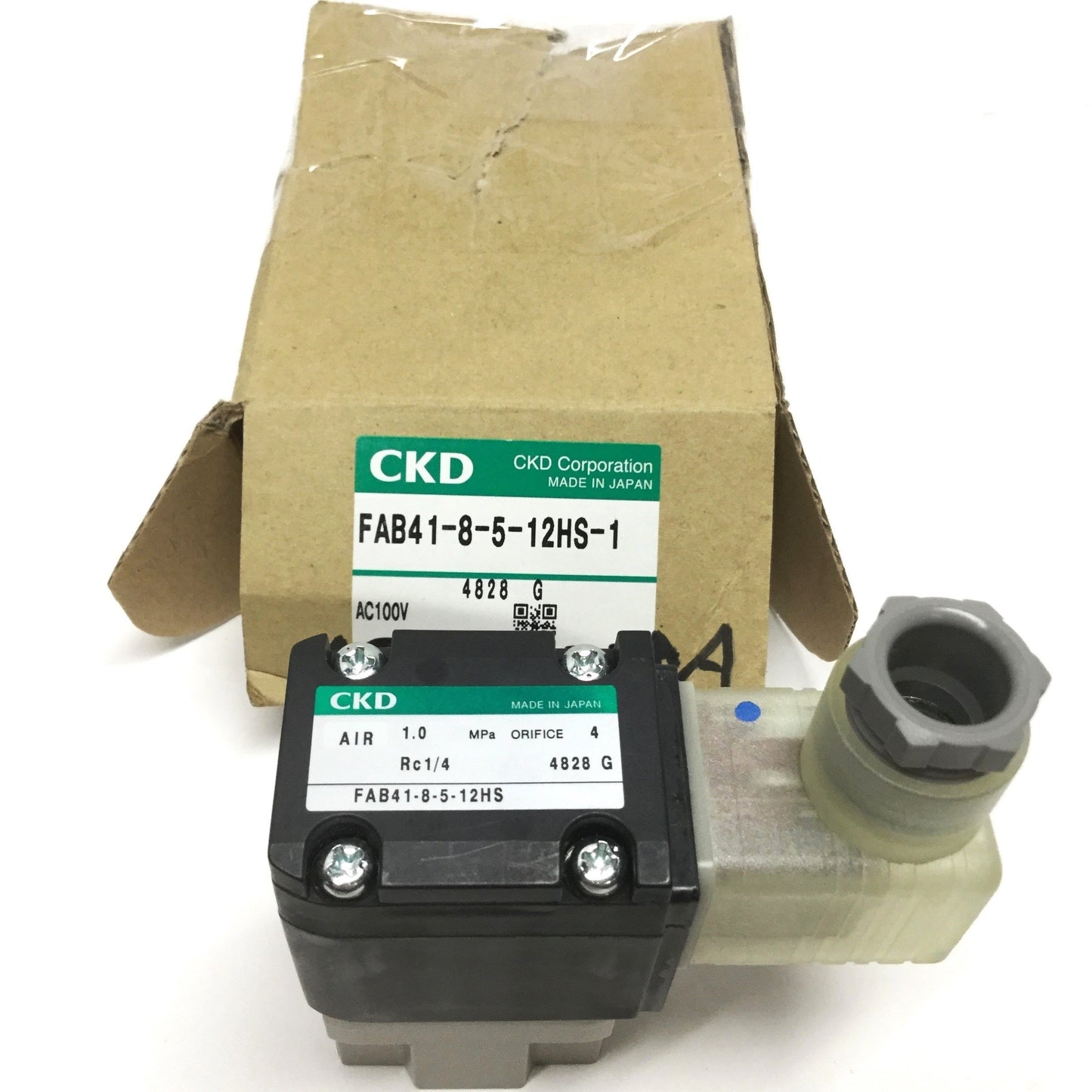 New CKD FAB41-8-5-2HS-1 Solenoid Air Valve, 2-Port NC, Rc1/4, 100/110VAC Coil, 1MPa