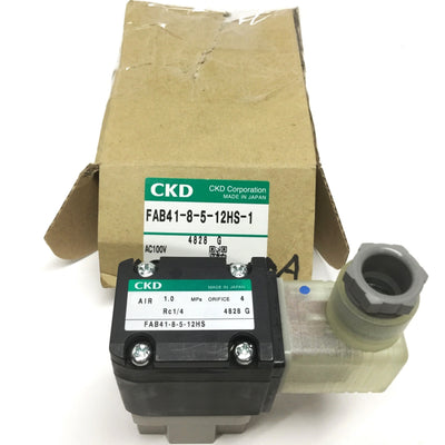 New CKD FAB41-8-5-2HS-1 Solenoid Air Valve, 2-Port NC, Rc1/4, 100/110VAC Coil, 1MPa