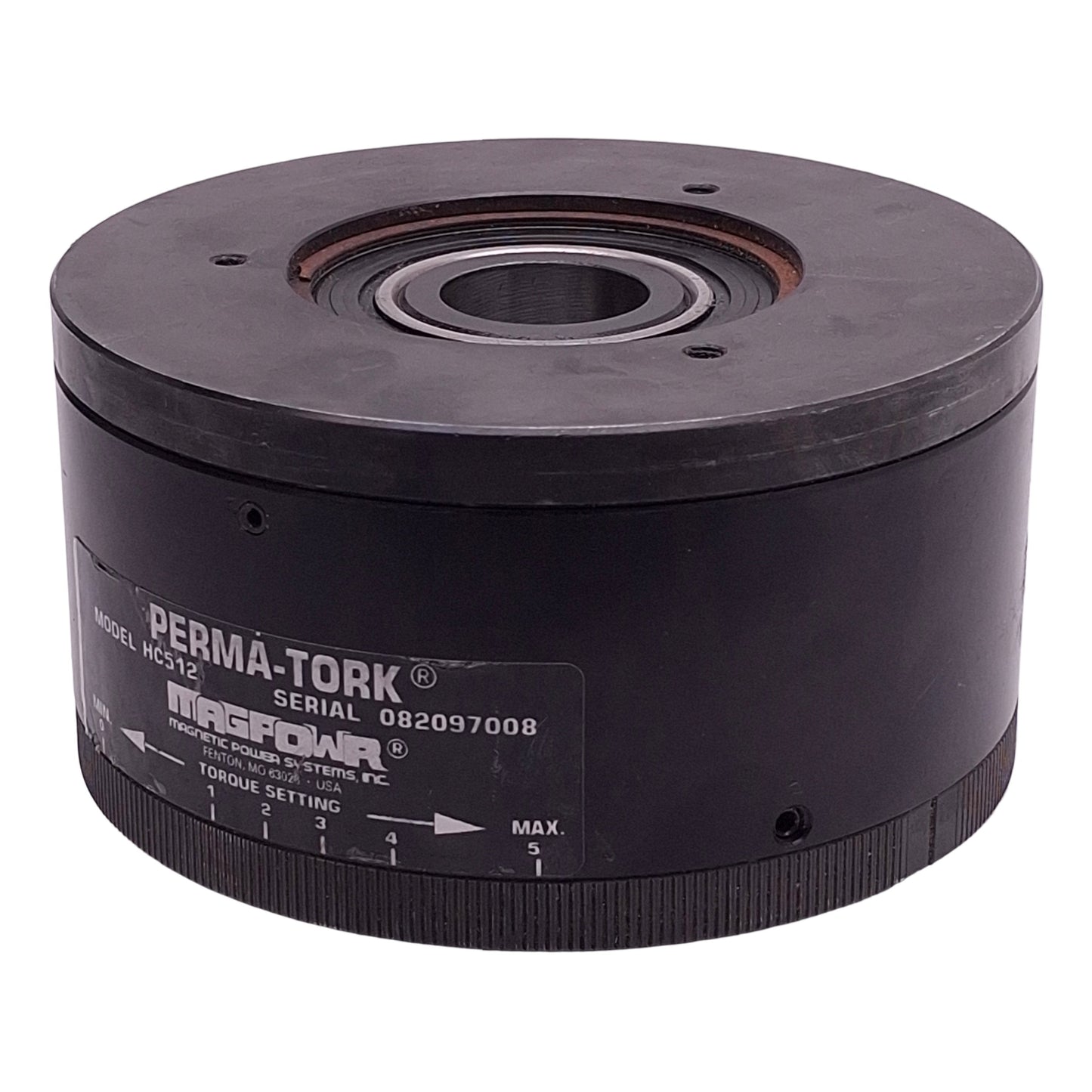 Used Magpowr HC5-12 Perma-Tork Magnetic Clutch, 2-25lb-in, 75W, 1800rpm, ø1.38in Bore