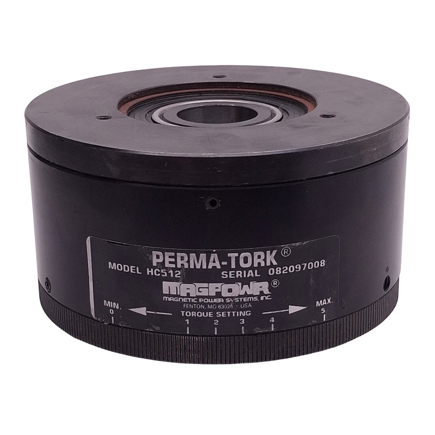 Used Magpowr HC5-12 Perma-Tork Magnetic Clutch, 2-25lb-in, 75W, 1800rpm, ø1.38in Bore
