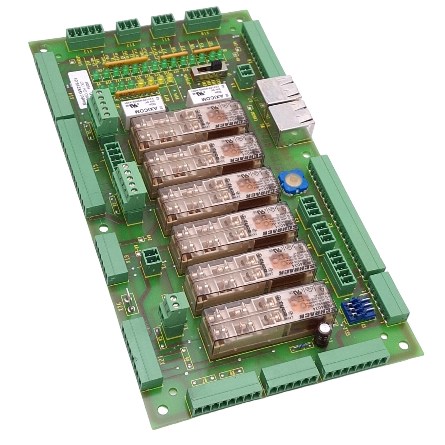 Used Kardex Remstar GS215-01 EMO SH/XP Board for Shuttle XP Lift System, RJ45