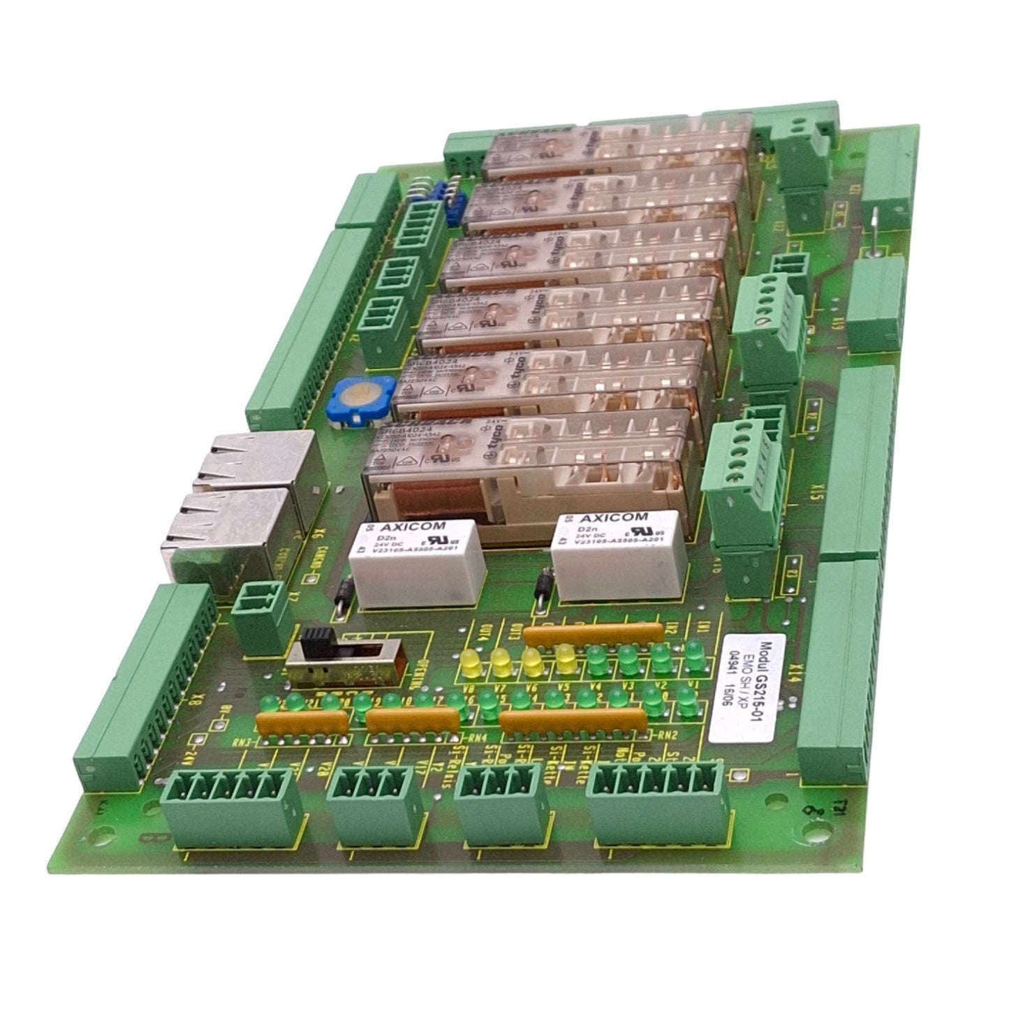 Used Kardex Remstar GS215-01 EMO SH/XP Board for Shuttle XP Lift System, RJ45