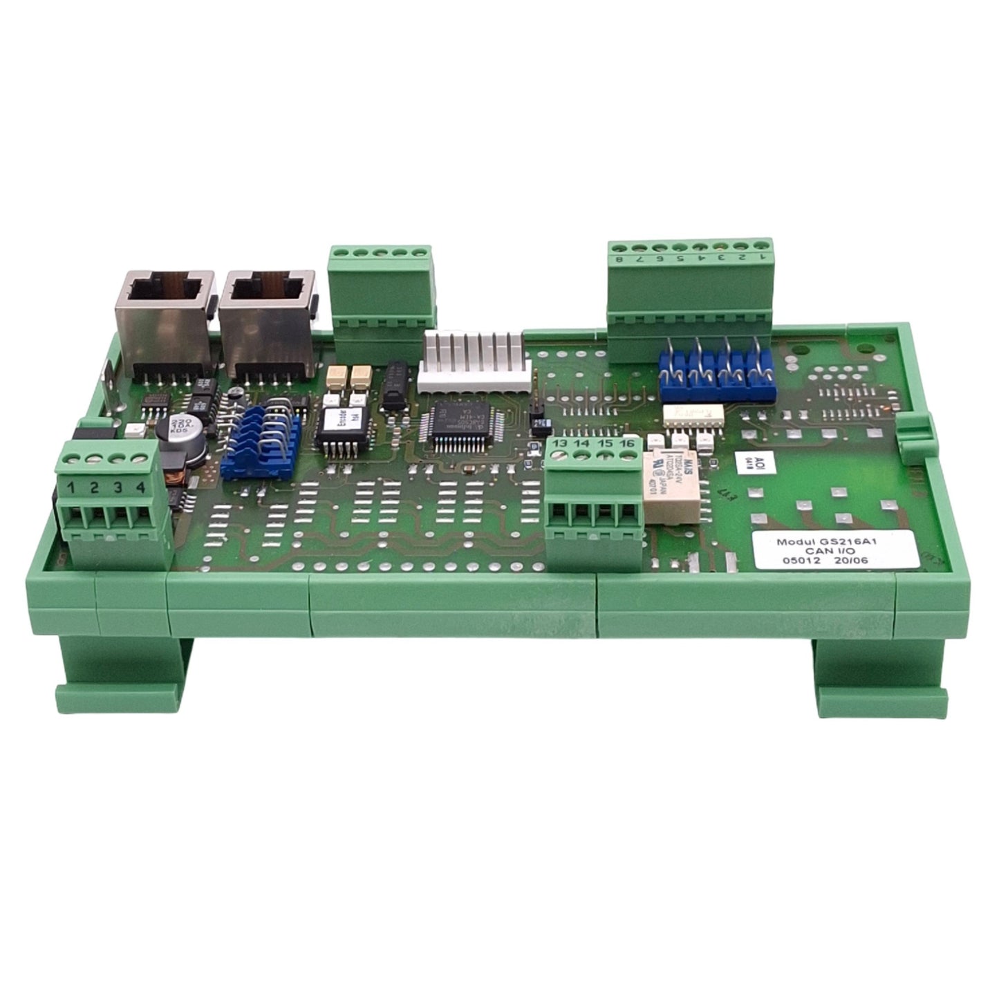 Used Kardex Remstar GS216A1 CAN I/O Board for Shuttle XP/Control 2000, RJ45, DIN Rail