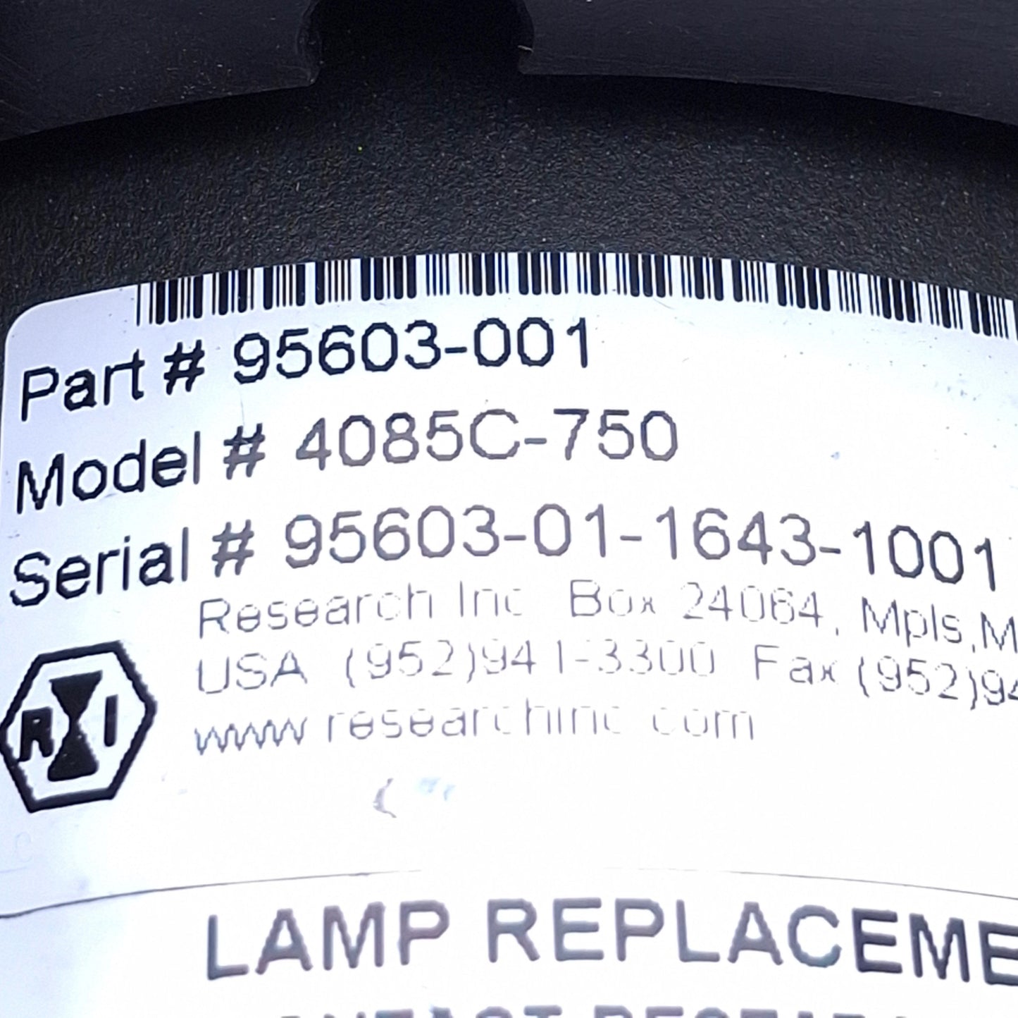 Used Research Inc 4085C-750 SpotIR Spot Heater, "C" Cut Shield, 750W, 120VAC