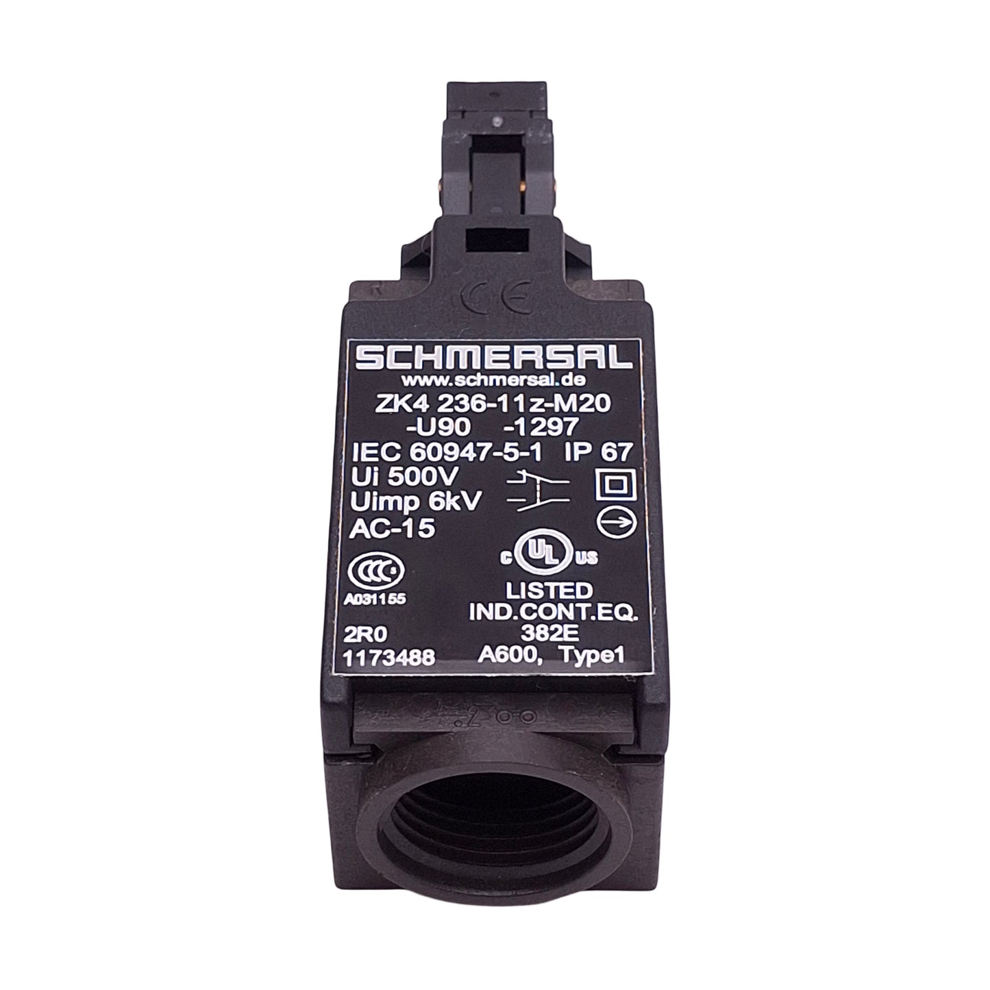 Used Schmersal ZK4 236-11z-M20-U90-1297 Limit Switch, 1NO + 1NC, 4A 230VAC, M20 x 1.5