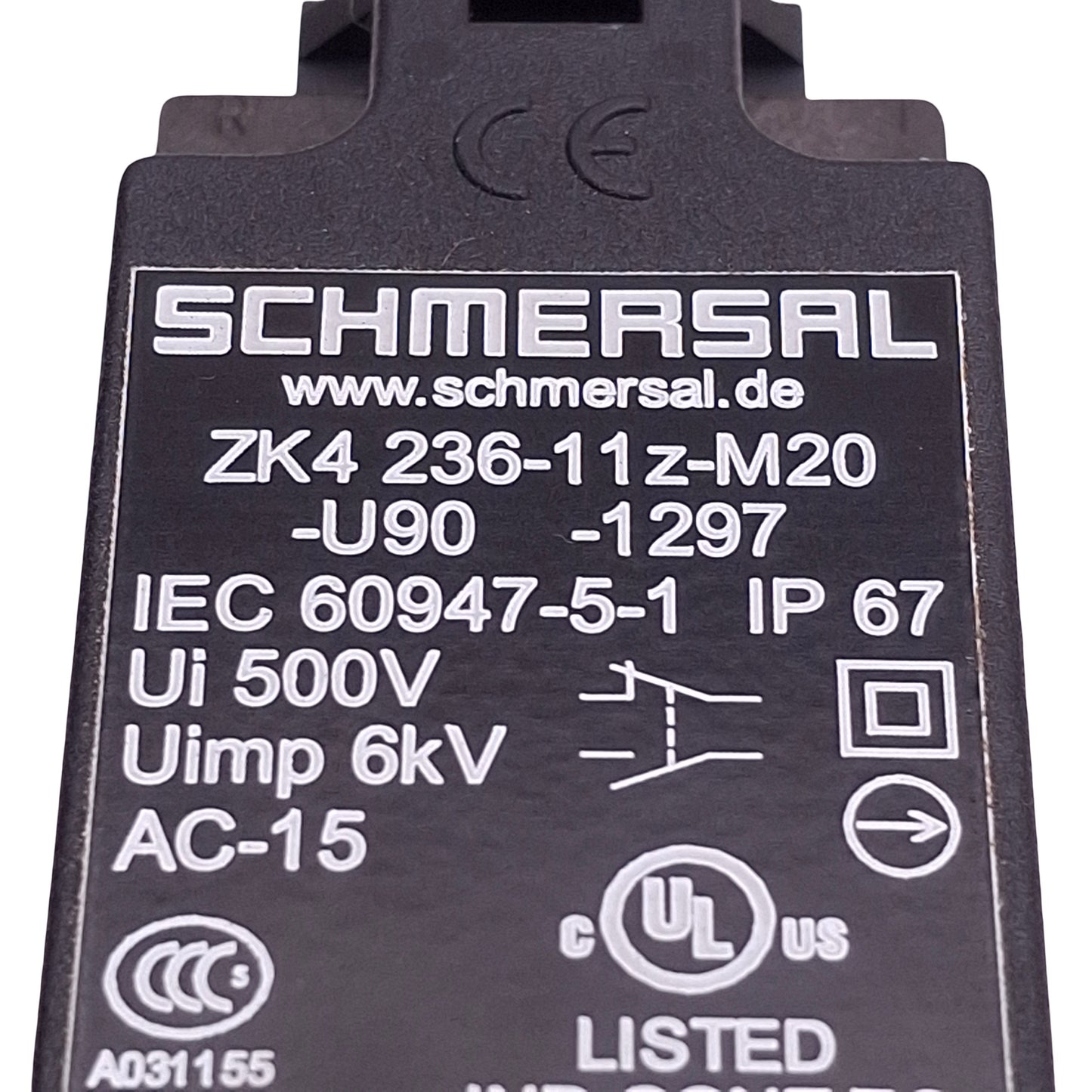 Used Schmersal ZK4 236-11z-M20-U90-1297 Limit Switch, 1NO + 1NC, 4A 230VAC, M20 x 1.5