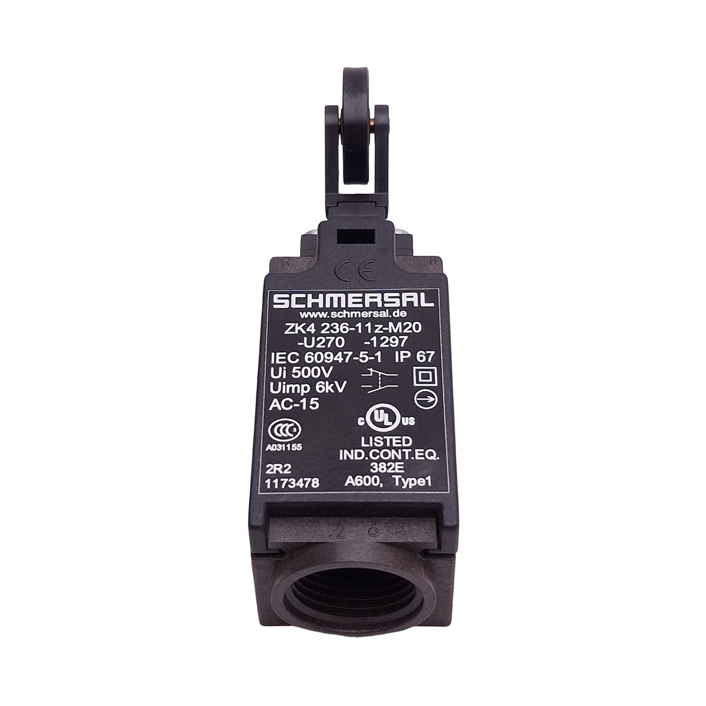 Used Schmersal ZK4 236-11z-M20-U270-1297 Limit Switch, 1NO+1NC, 4A 230VAC, M20 x 1.5