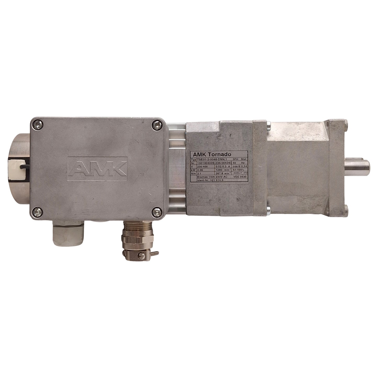 Used AMK TSE01-2-0048-DM4/1 Tornado Servo Motor, 3Ø 230/400VAC 50Hz, 0.06kW, 2.1Nm