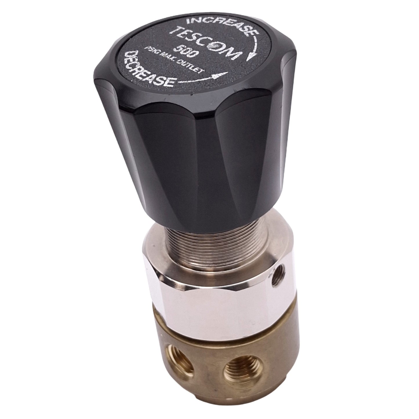Used Telecom 44-2214-241V Pressure Regulator, 1/4in NPT, 0-500psi Set, 3500psi Max