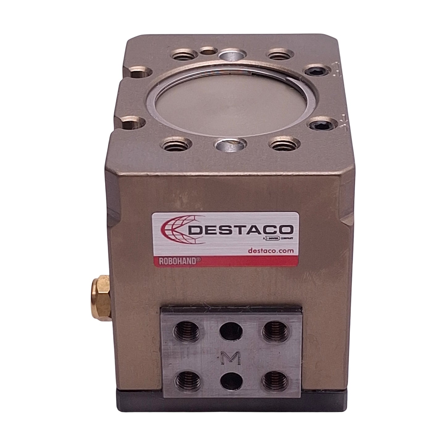 New – Open box Destaco DPDS-125M-038 Parallel Gripper ø1.25" Bore, 0.38" Stroke, 100lbf, 100psi