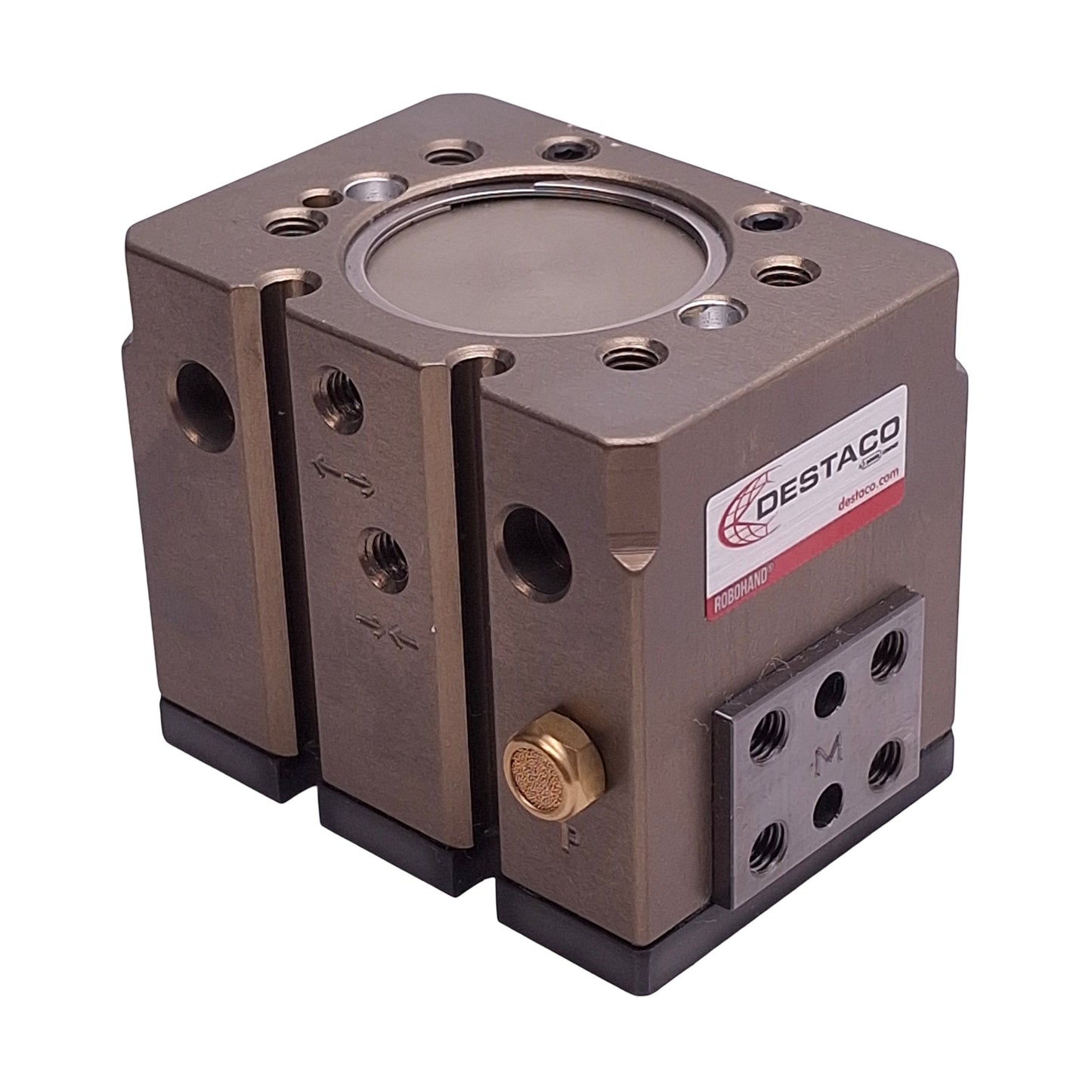 New – Open box Destaco DPDS-125M-038 Parallel Gripper ø1.25" Bore, 0.38" Stroke, 100lbf, 100psi