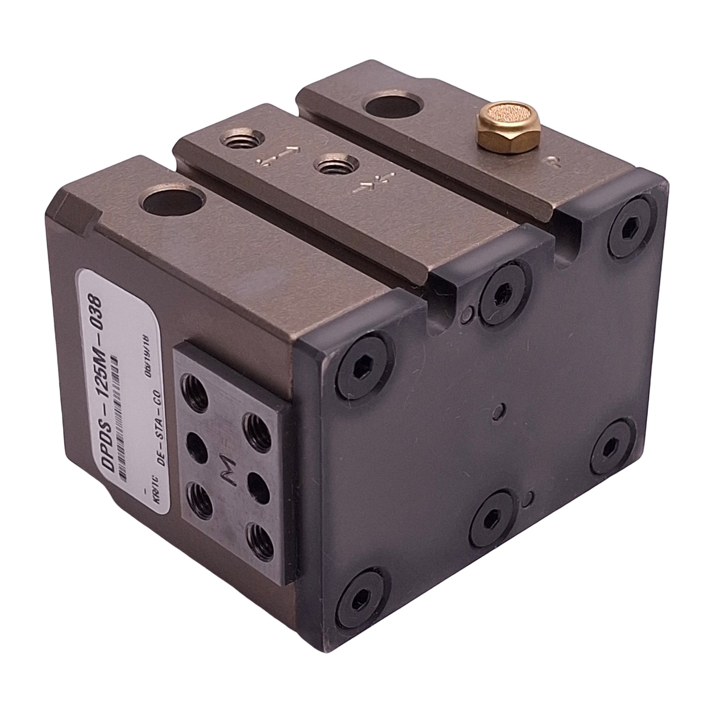 New – Open box Destaco DPDS-125M-038 Parallel Gripper ø1.25" Bore, 0.38" Stroke, 100lbf, 100psi