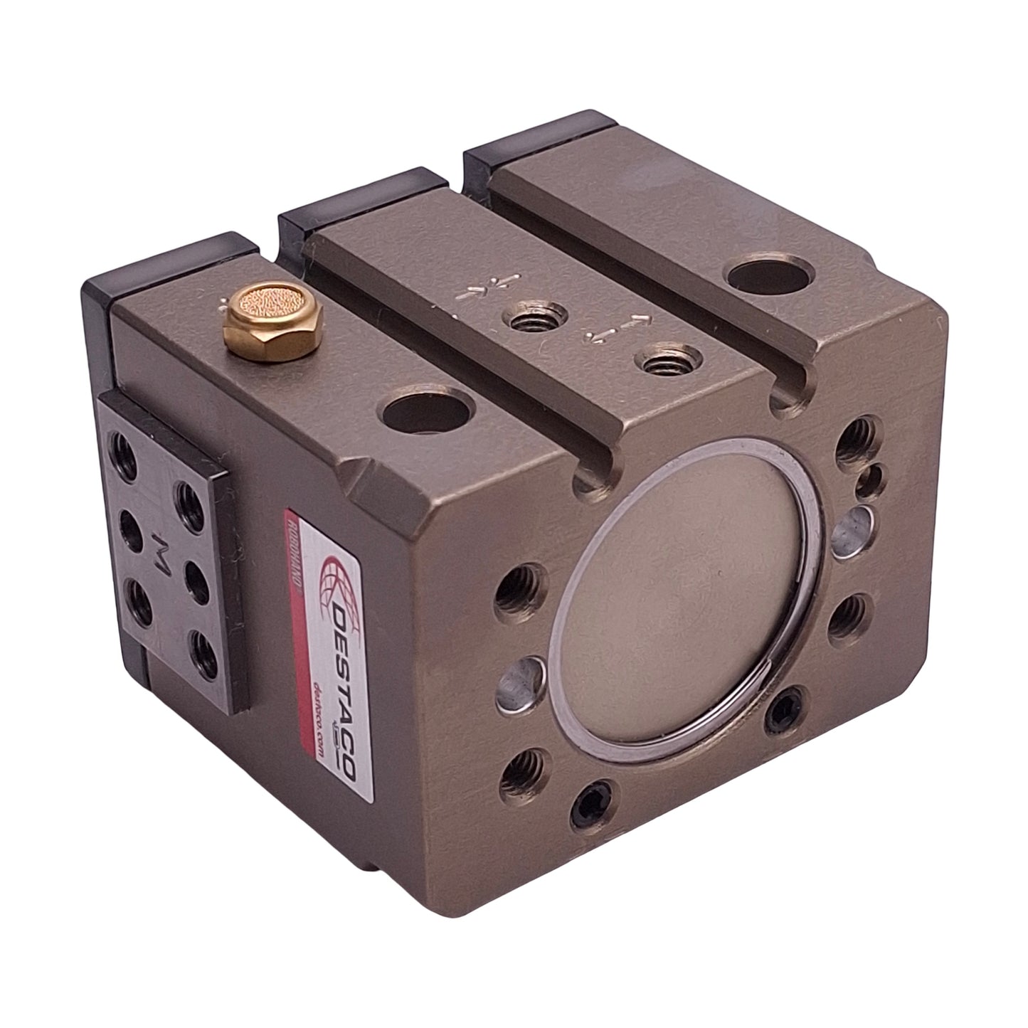 New – Open box Destaco DPDS-125M-038 Parallel Gripper ø1.25" Bore, 0.38" Stroke, 100lbf, 100psi