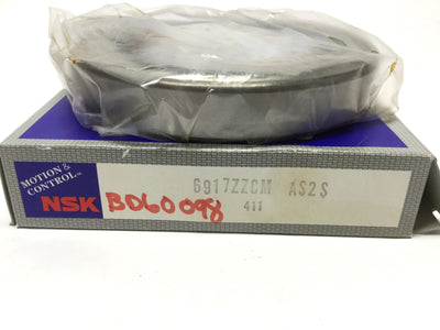 New – Open box NSK 6917ZZCM Single-Row Deep Groove Ball Bearing, ⌀85mm ID, ⌀120mm OD, 18mm Wide