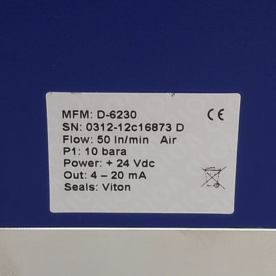 New M+W Instruments D-6230 Mass-Stream Mass Flow Controller, 50 In/Min, N2 Gas 24VDC