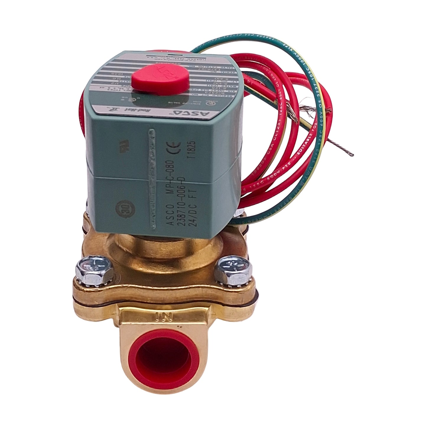 New ASCO 8210G002 Red-Hat Solenoid Valve, 2-Way N.C, 1/2in Female NPT, 24VDC Coil
