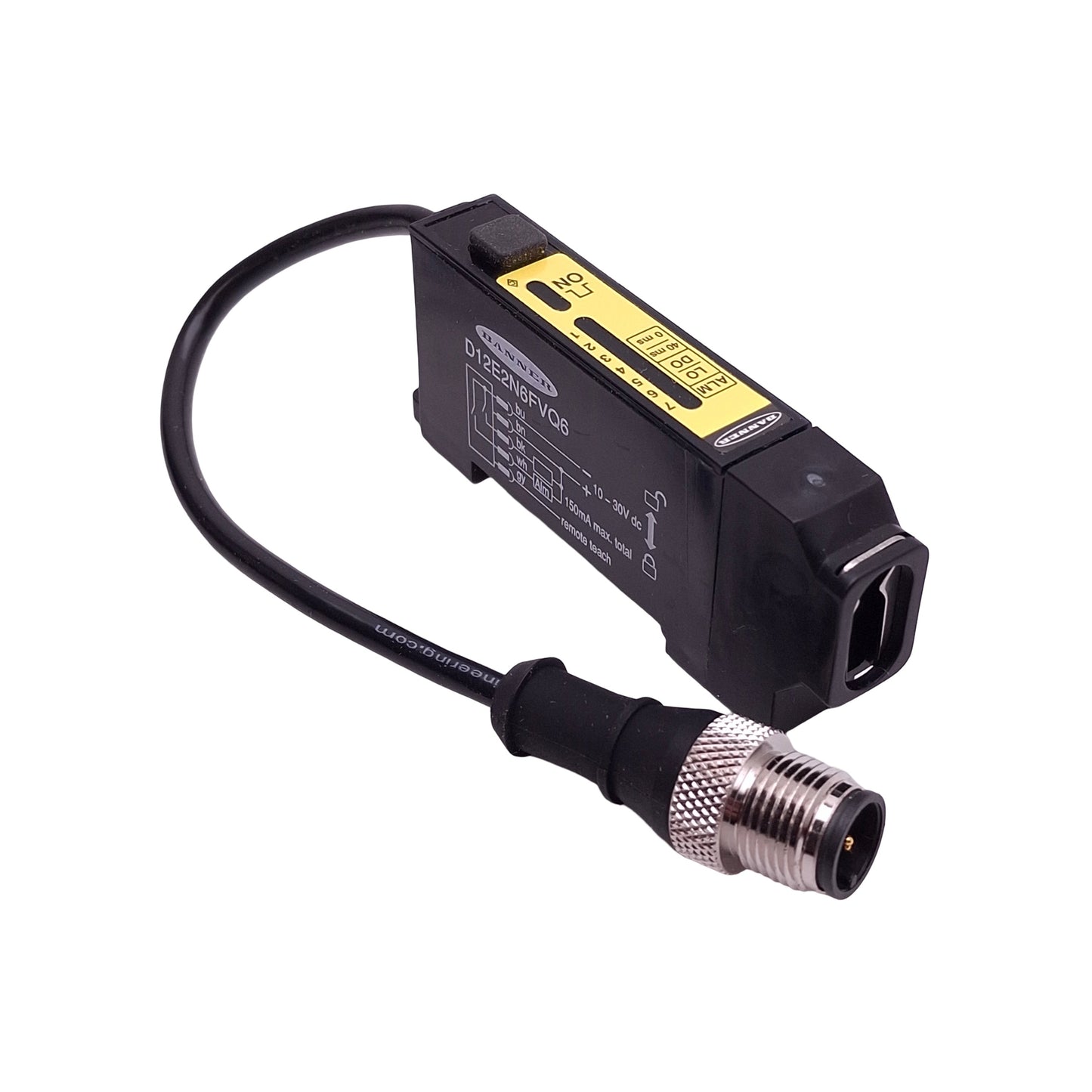 New – Open box Banner D12E2N6FVQ6 Glass Fiber Optic Sensor, NPN, 10-30VDC, 5-Pin M12 Male