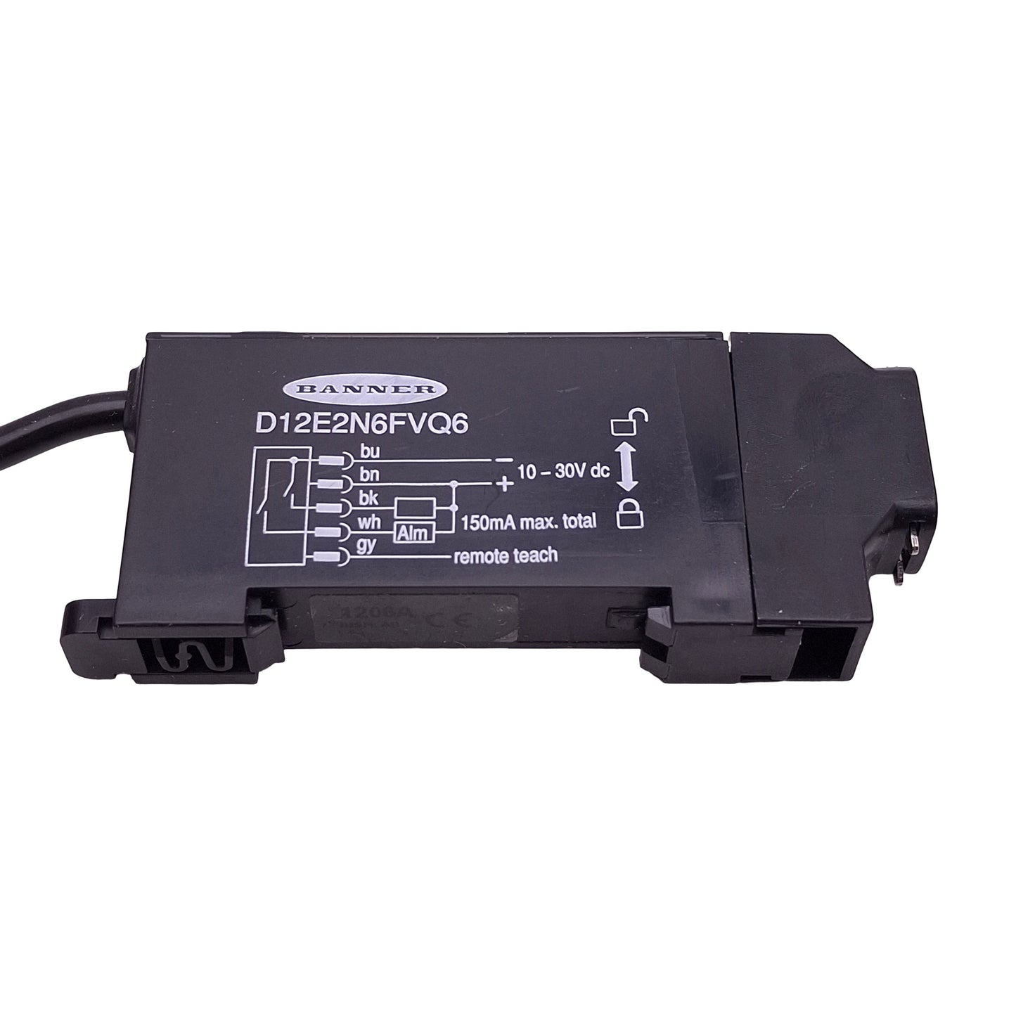 New – Open box Banner D12E2N6FVQ6 Glass Fiber Optic Sensor, NPN, 10-30VDC, 5-Pin M12 Male