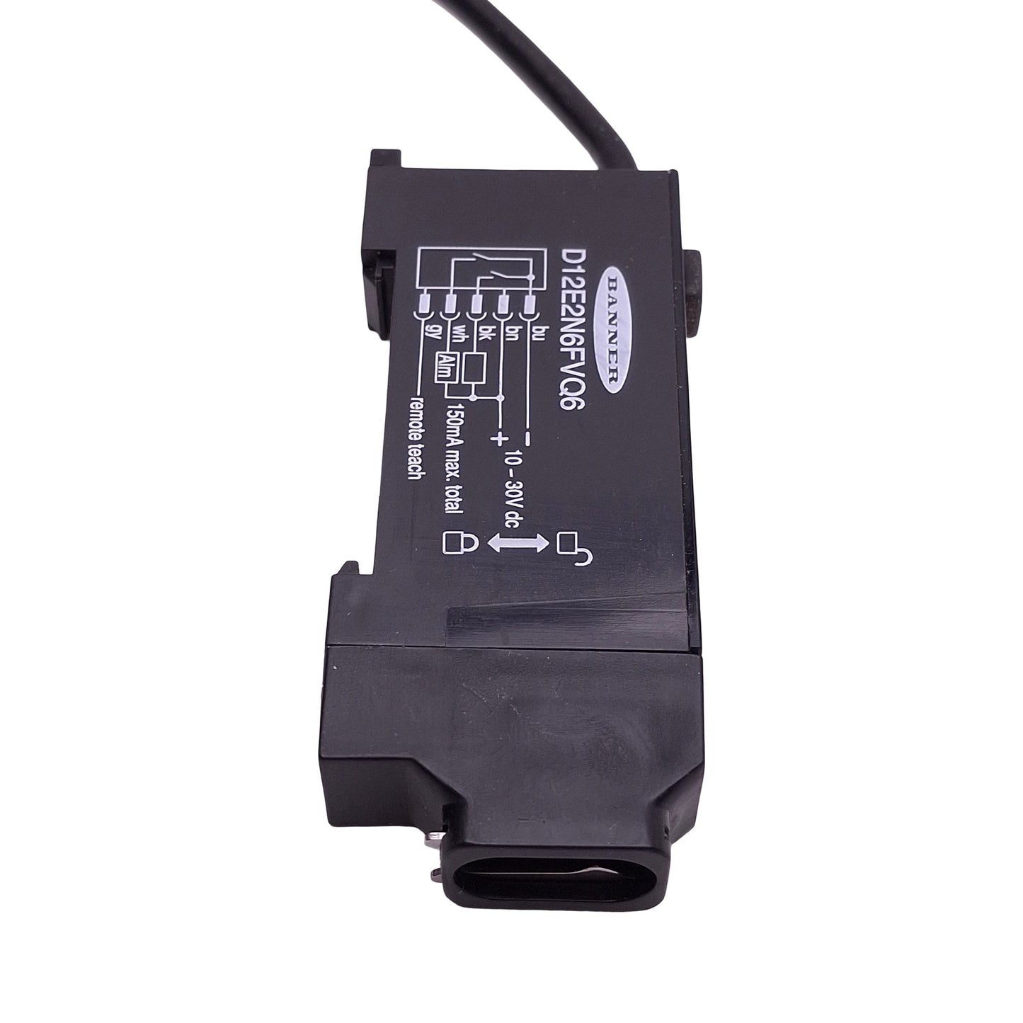 New – Open box Banner D12E2N6FVQ6 Glass Fiber Optic Sensor, NPN, 10-30VDC, 5-Pin M12 Male