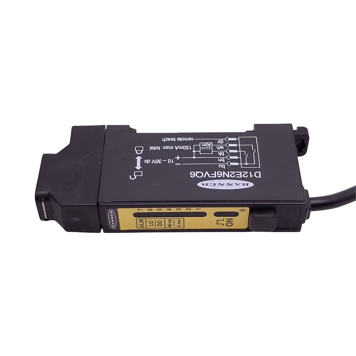 New – Open box Banner D12E2N6FVQ6 Glass Fiber Optic Sensor, NPN, 10-30VDC, 5-Pin M12 Male