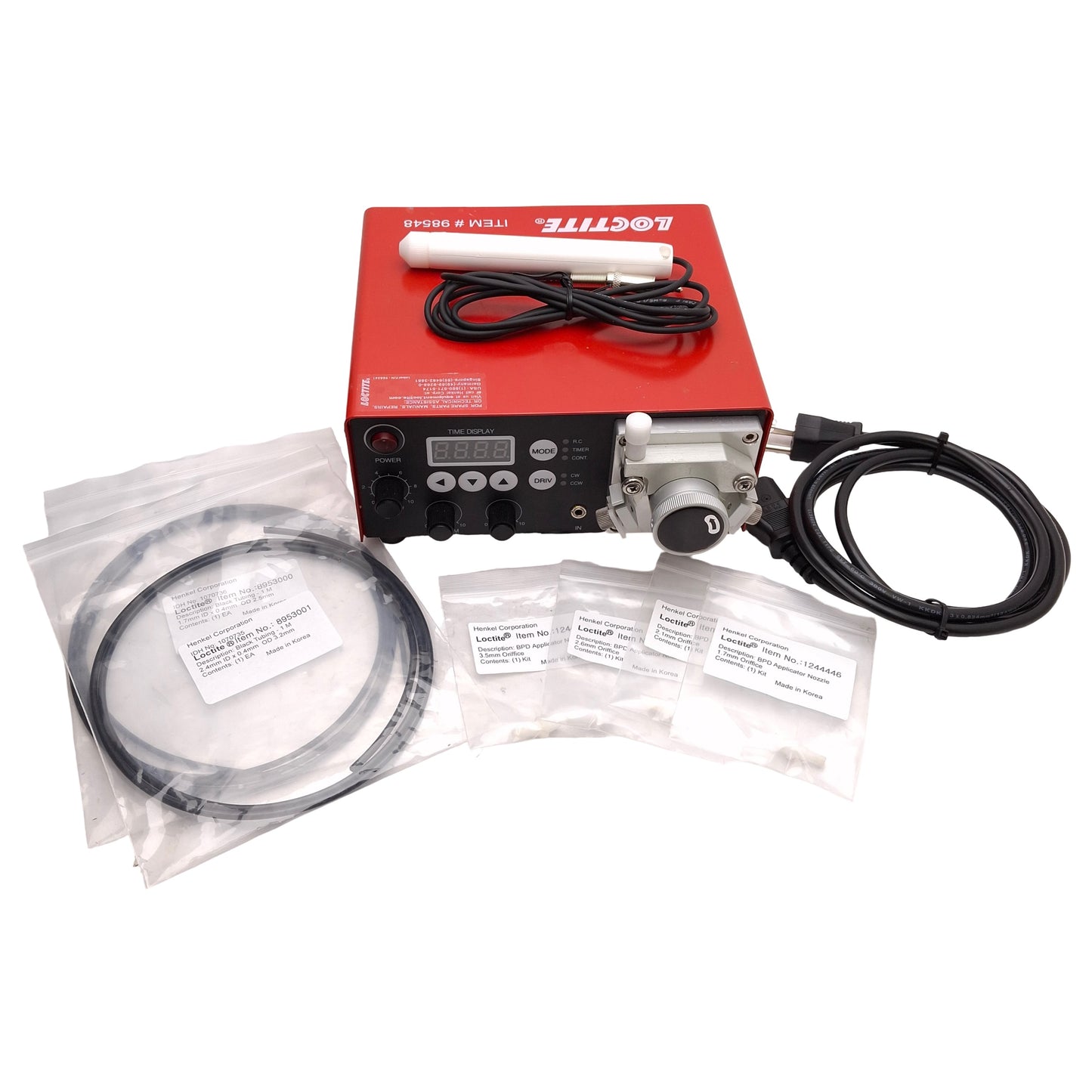 Used Loctite 98548 Benchtop Peristaltic Dispenser, 6mL/min, 120rpm, 0.01-99.9s Time