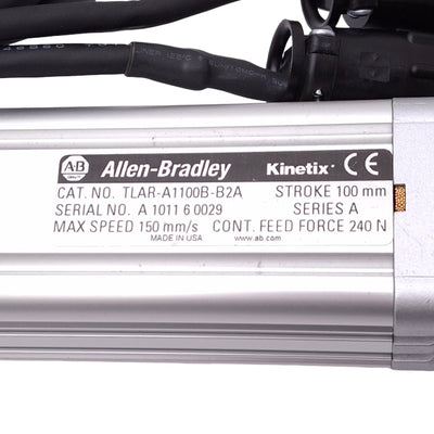 Used Allen Bradley TLAR-A1100B-B2A Electric Cylinder, 100mm Stroke, 300N Max, 150mm/s