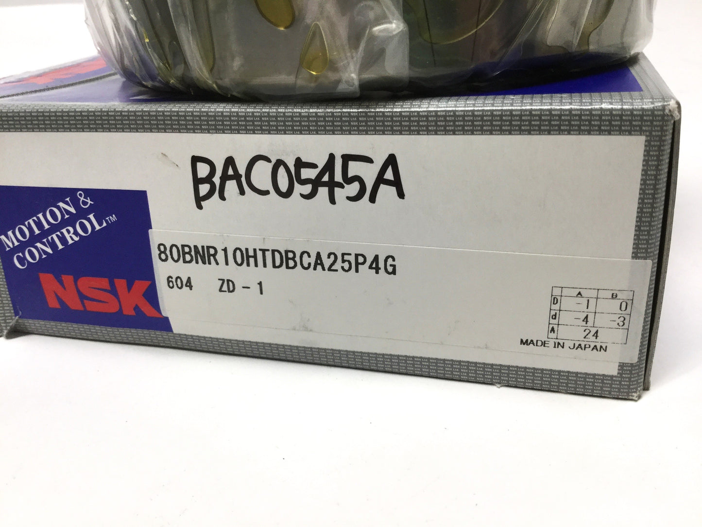 New NSK 80BNR10HTDBCA25P4G 18° Angular Contact Spindle Bearing Set 80mm ID, 125mm OD