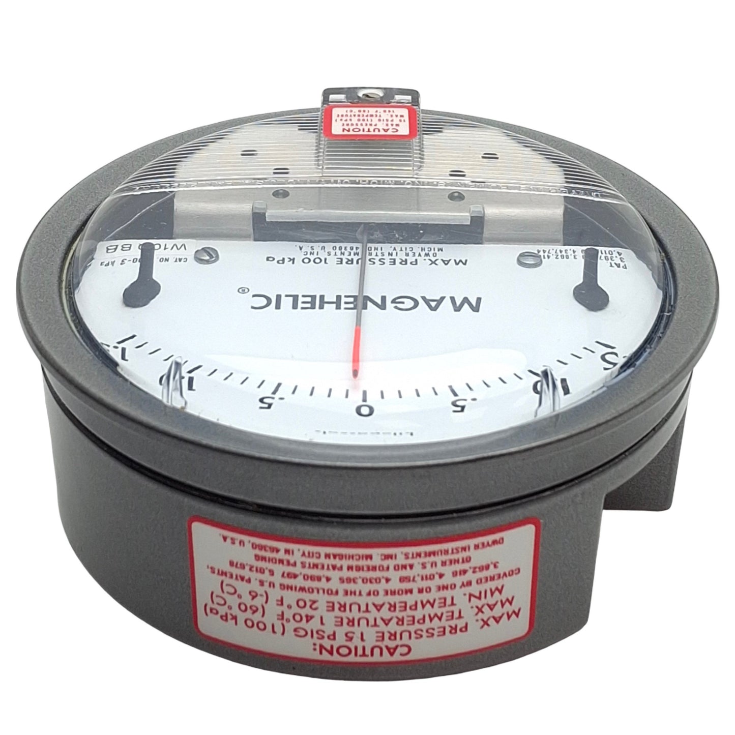 New Dwyer 2300-3KPA Differential Pressure Gauge, 1.5-0-1.5kPa, 1/8in NPT, 100kPa Max