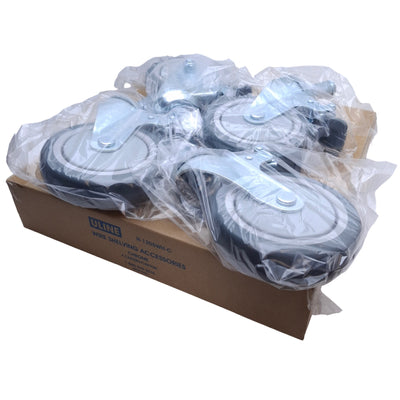 New Lot of 4 ULINE H-1205WH-C Polyurethane Caster 1,000lbs Capacity, ø5in Wheel