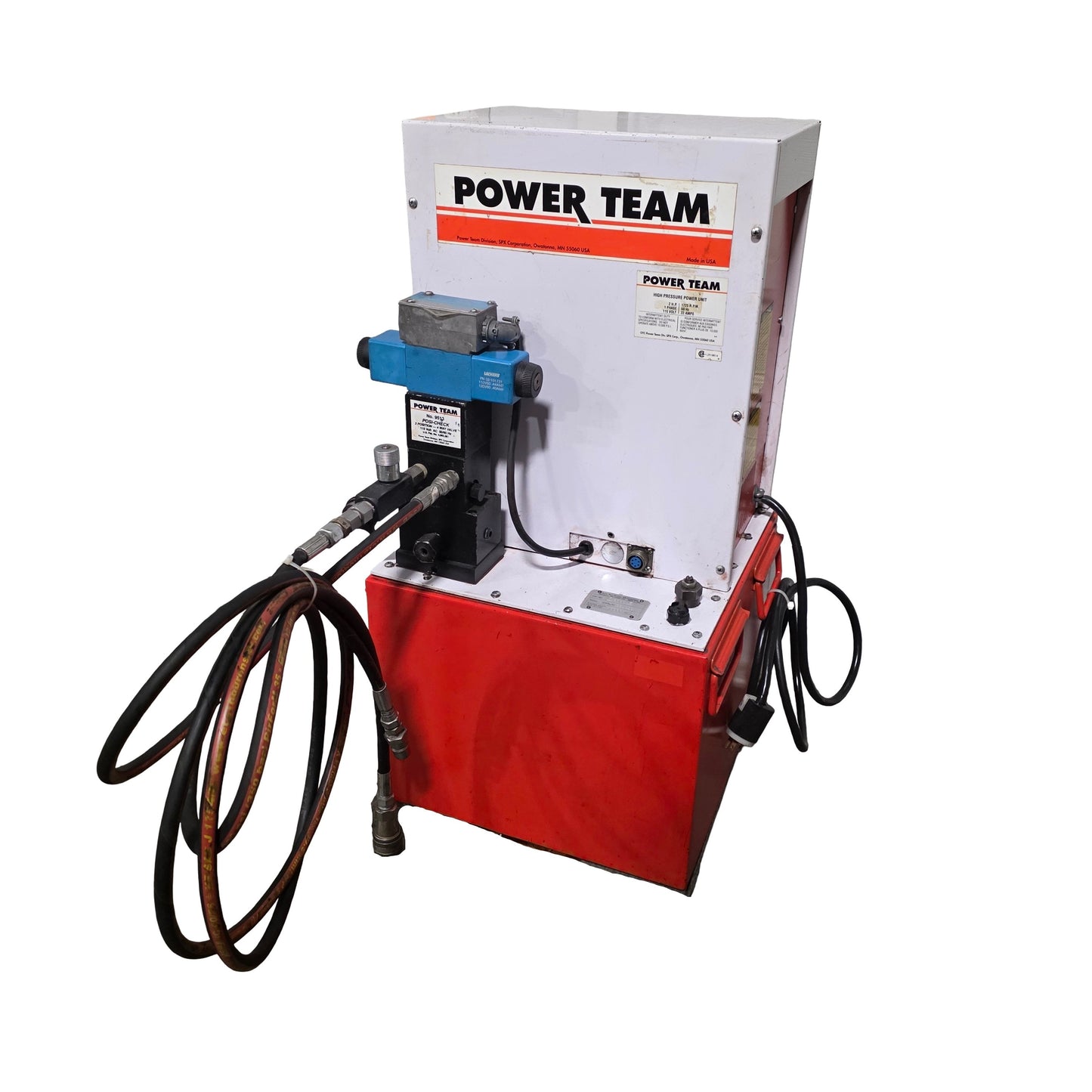 Used Power Team PQ604S High Pressure Double Acting Power Unit 2HP 10000psi 230VAC 1Ph