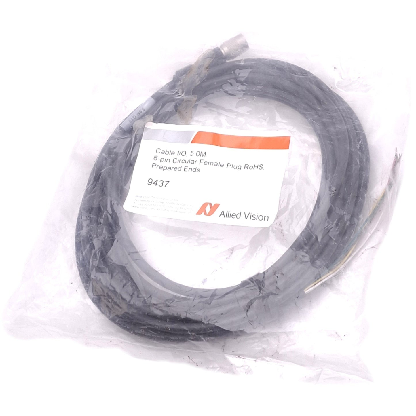 New Allied Vision 9437 Camera I/O Cable, 6-Pin Hirose Female, 5 Meter Length