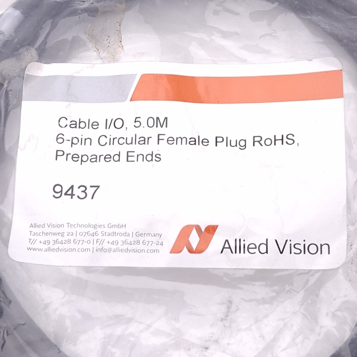 New Allied Vision 9437 Camera I/O Cable, 6-Pin Hirose Female, 5 Meter Length