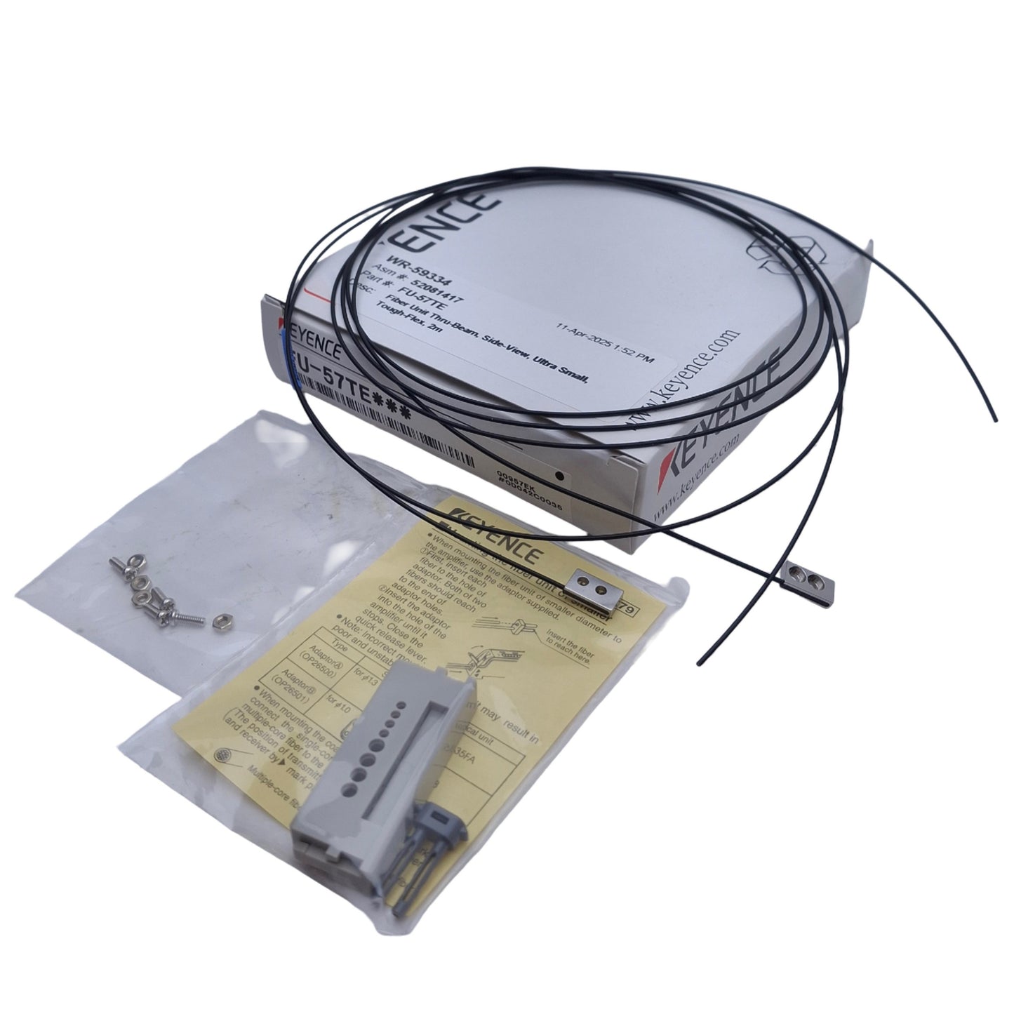 New Keyence FU-57TE Fiber Unit Thrubeam Type ø0.7mm Optical Axis, 6 x 10.5 x 2.5mm