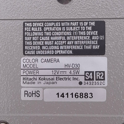 New Hitachi HV-D30 3CCD Color Camera, 1/3", 811x508, 800 TV Lines, 12VDC, C-Mount
