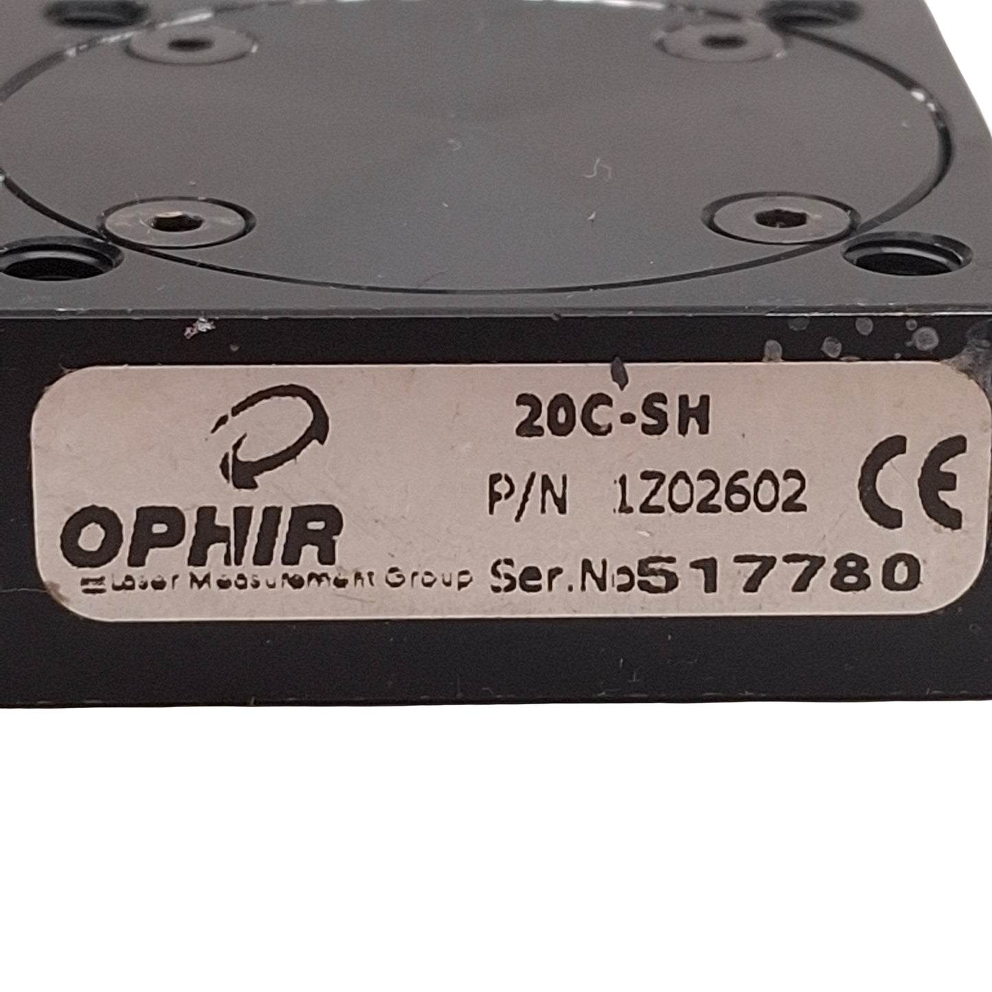 Used Ophir 1Z02602 20C-SH Laser Power Sensor, 0.19-20µm, ø12mm Aperture, 38x38x14mm