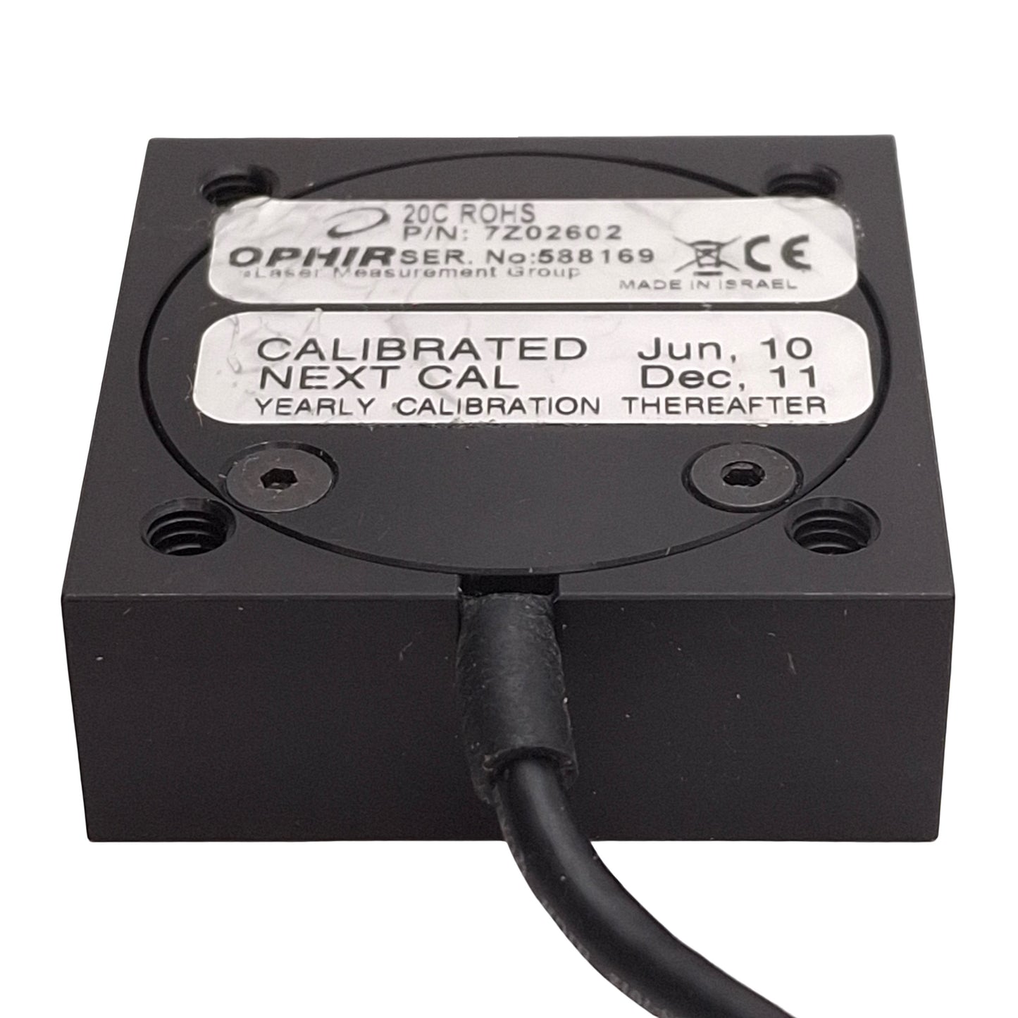 Used Ophir 2Z02602 20C-ROHS Laser Power Sensor 0.19-20µm ø12mm Aperture 38x38x14mm