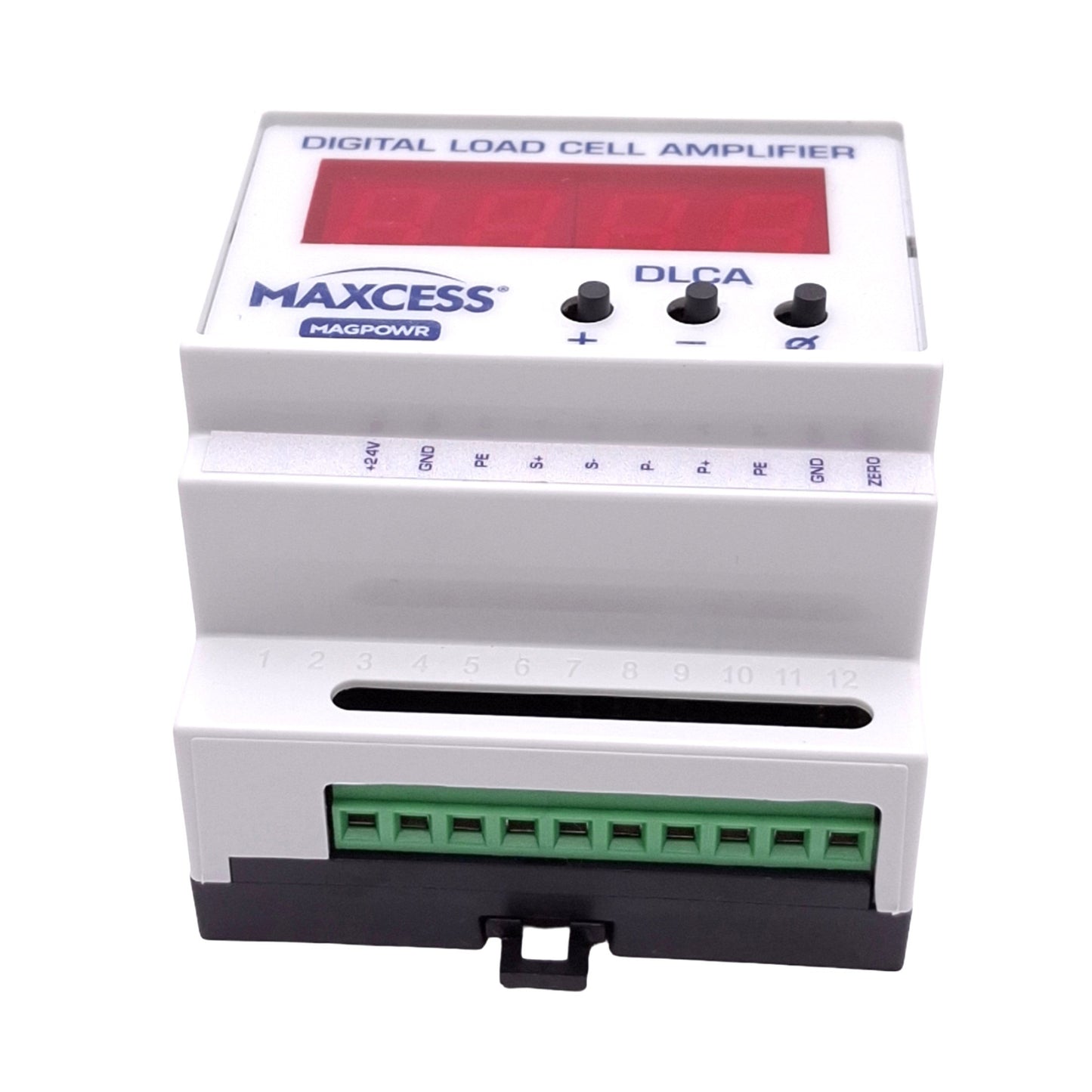 Used MAXCESS MAGPOWR DLCA Digital Load Cell Amplifier, 0-10VDC 4-20mA Out, 24VDC