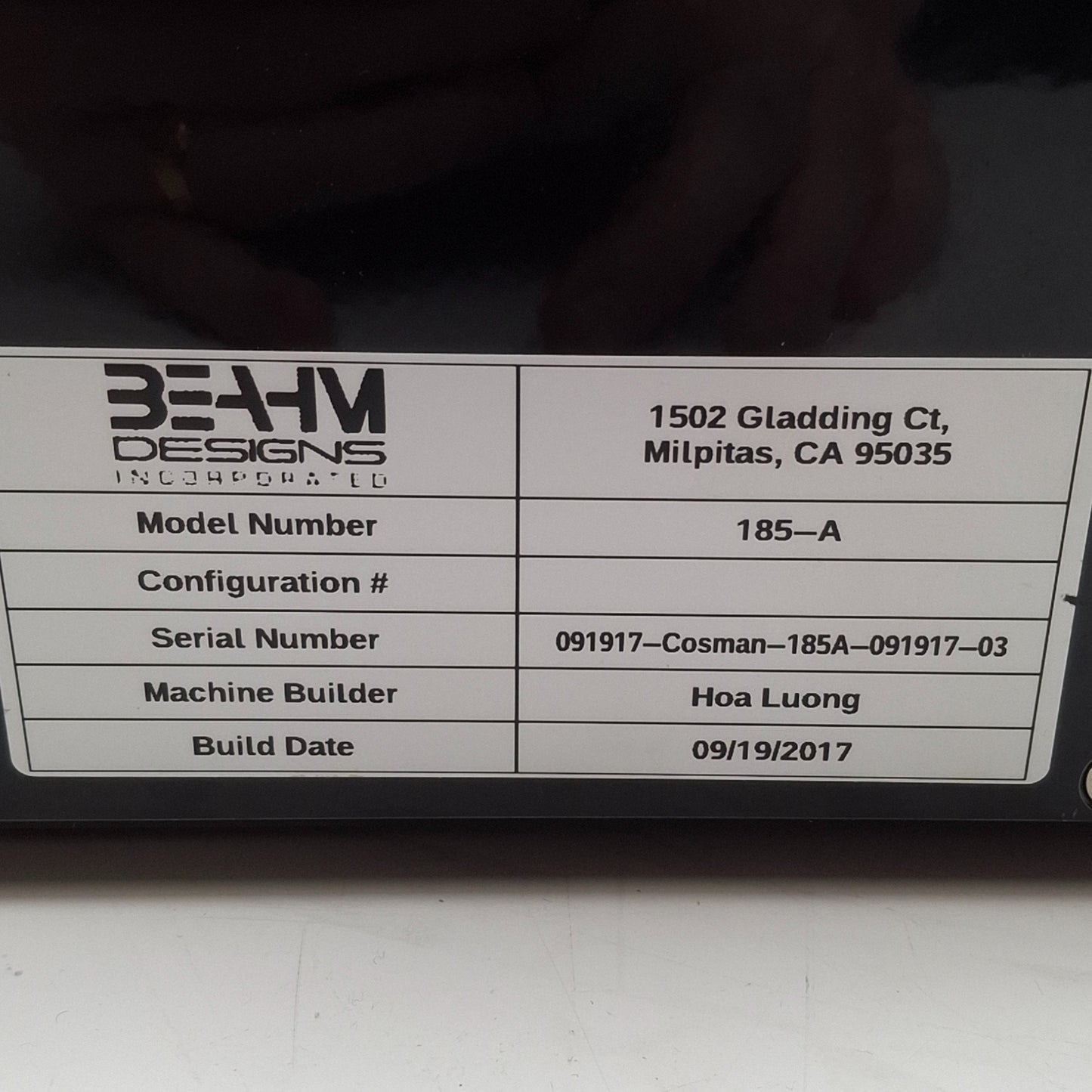 Used Beahm 185-A Standard Hot Air System 5-50SCFH 200-750°F 100-120PSI 120/240VAC