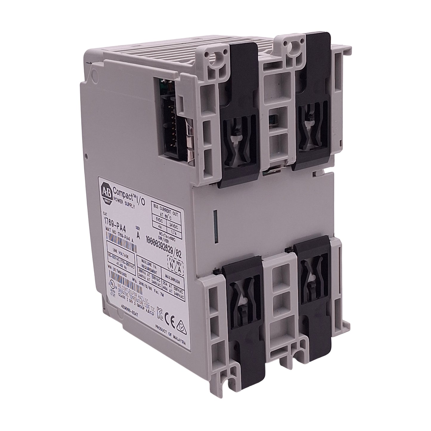 Used Allen Bradley 1769-PA4 PLC Power Supply, 120/240VAC In, 4A 5VDC/1.7A 24VDC Out