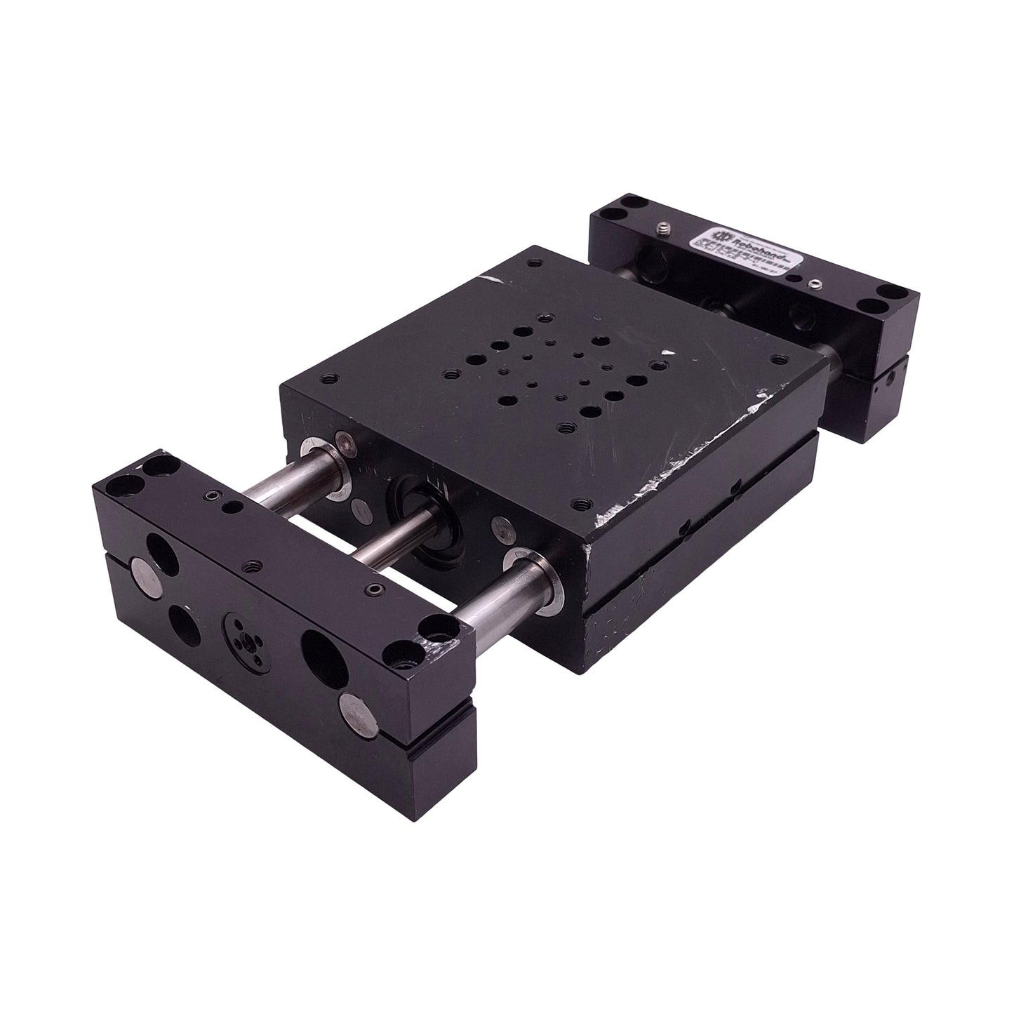 Used Robohand DLB-12-B-B-2-V Pneumatic Base Slide, ø1in Bore, 2.5in Stroke, 10-32/M5