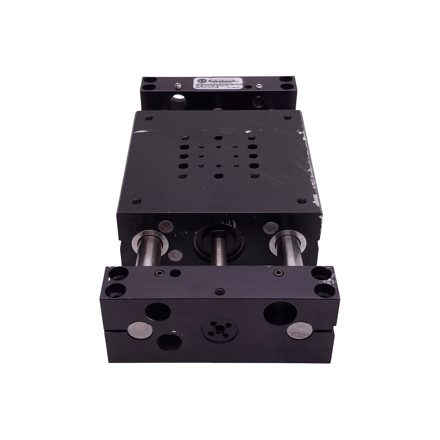 Used Robohand DLB-12-B-B-2-V Pneumatic Base Slide, ø1in Bore, 2.5in Stroke, 10-32/M5